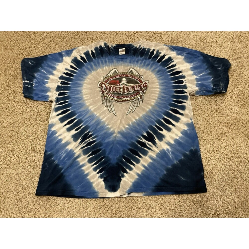 The Doobie Brothers Blue Tie-dye T-shirt Men’s Size 2XLarge Short Sleeve Tee